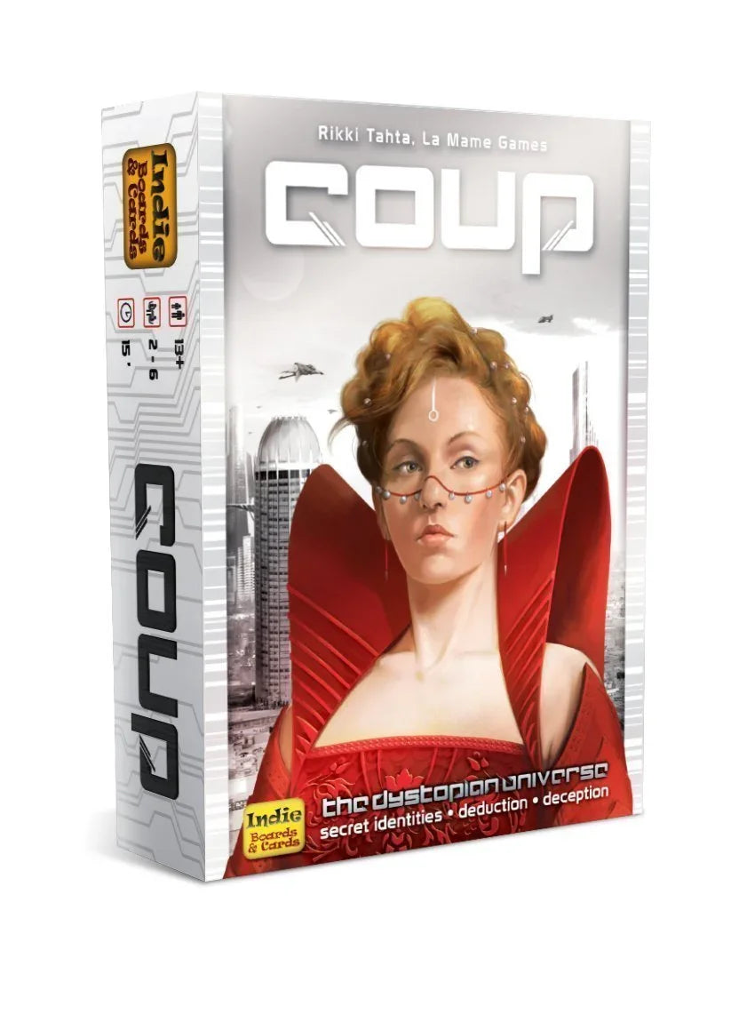 Coup Game Bundle Including Coup (The Dystopian Universe) and Coup Reformation Expansion by Indie Boards and Cards (2 Items) - Jaiman Toys