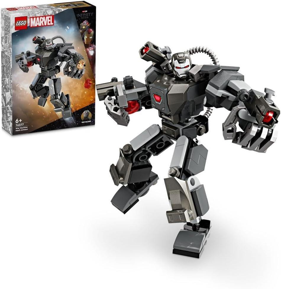 LEGO Marvel 76277 War Machine Mech Armour, Buildable Toy Action Figure for Kids with 3 Stud Shooters, Legendary Character from the MCU, Gifts for Boys and Girls Aged 6 Plus Years Old