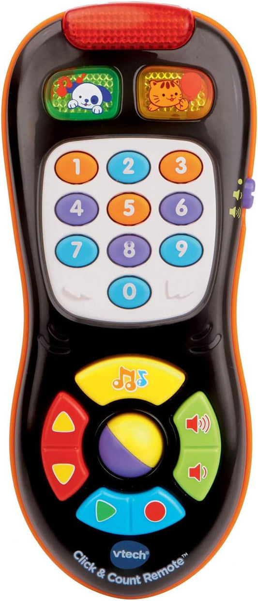 VTech Click and Count Remote, Black | Interactive Learning Remote Control Toy with Numbers, Music, Lights & Educational Sounds