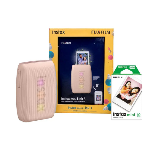 Fujifilm Instax Mini Link 3 Smartphone Photo Printer Starter Kit – Portable Instant Printer - Pink