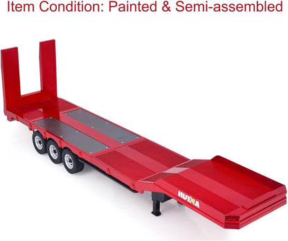HUINA 1502 1:18 RC Flatbed Semi Trailer with Electronic Support Legs & Tail Board for 1501 Tractor Truck
