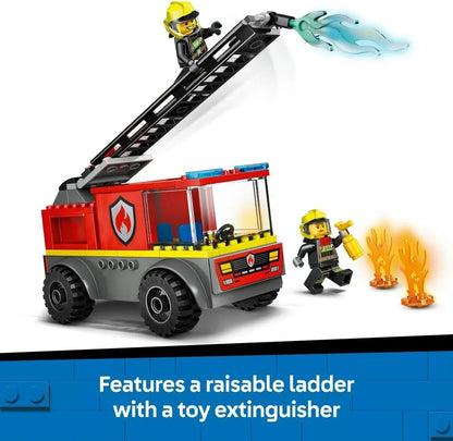LEGO City - 60463 Fire Engine with Ladder Toy for Toddlers - Vehicle Set with a Truck and 2 Firefighter Minifigures for 4+ Year Old Boys & Girls - Educational Gifts for Preschool Kids