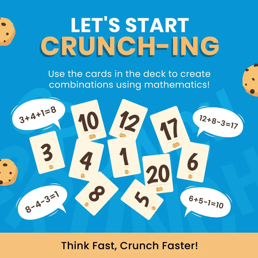 Binca Card Game - Fletter Crunch, Mental Math Game for Kids, Fast-paced Fun for Family Game Night, Addition & Subtraction, Gifts for Kids Ages 8, 9, 10, 11 Years, 2-4 Players - Jaiman Toys