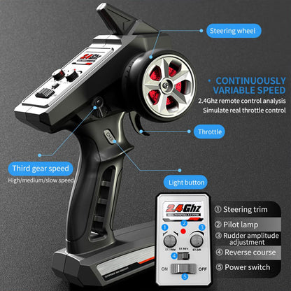 SCY 1:16 -(16307) PRO Brushless RC Car – 4WD High-Speed Racing Car | Drift| 7-Mode & LED Lights | 2.4GHz Remote | 1500mAh (Blue– Pro Version)