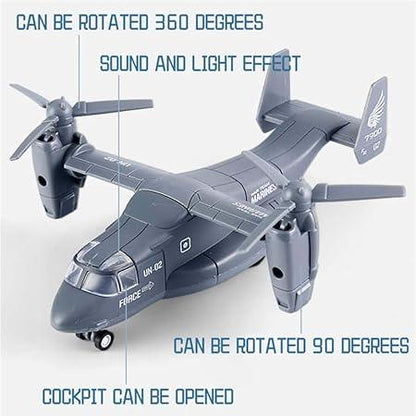 MetalHot Diecast Fighter helicopter Pull-Back Action with Light & Sound - 1:400 Scale (Blue) - Jaiman Toys