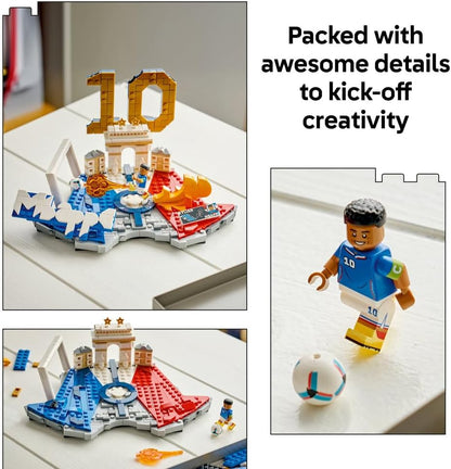 LEGO 43013 Editions Kylian Mbappé – Football Highlights Toy - 3D Display Model Kit w/Collectible Minifigure - Kids' Room Decor - Gift for 10+ Year Old Boys, Girls & Adult Sports Fans