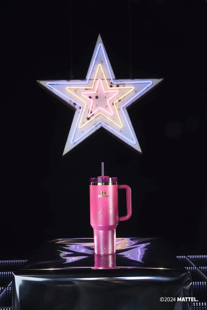 Stanley x Barbie 40oz Superstar Tumbler – Glam Limited Edition Cup with Straw, Handle & Gold Star Magic! - Jaiman Toys