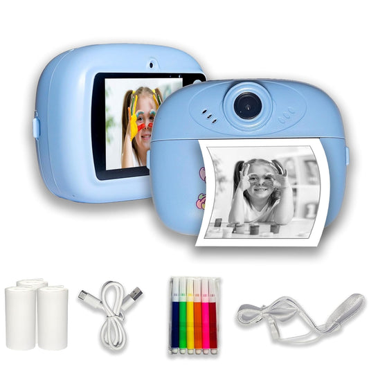 24 Pcs Mix -  Print Camera for Kids – Thermal Ink-Free Printing Digital Camera with Paper Roll