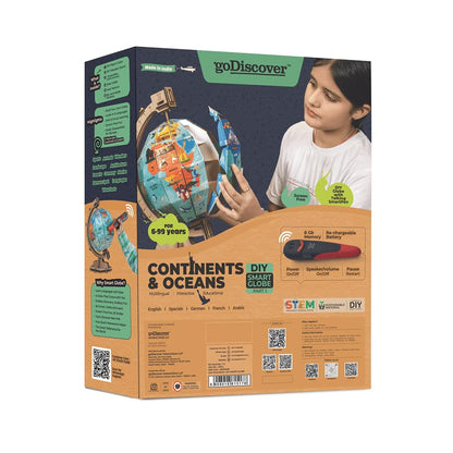 goDiscover Interactive Talking Globe with Smart Pen | Multilingual Geography Learning Toy for Kids