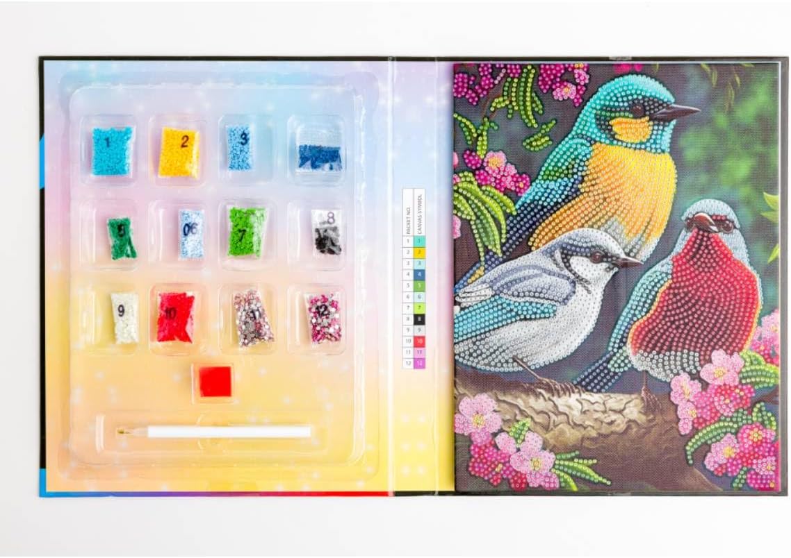 Curious Universe Crystal Creations Birds Diamond Painting Kit – DIY Crystal Art Craft for Teens & Adults