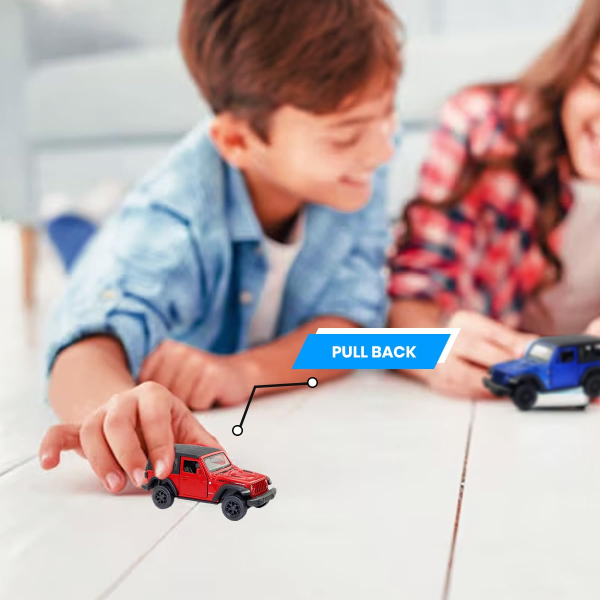 RMZ City 1:36 Jeep Wrangler Rubicon Alloy Diecast Model Car – Pull Back & Go | Openable Doors | 2 Color Variants