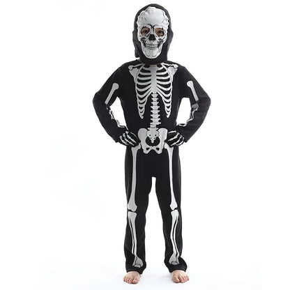 Men’s Skeleton Halloween Costume Jumpsuit – Scary Cosplay Outfit