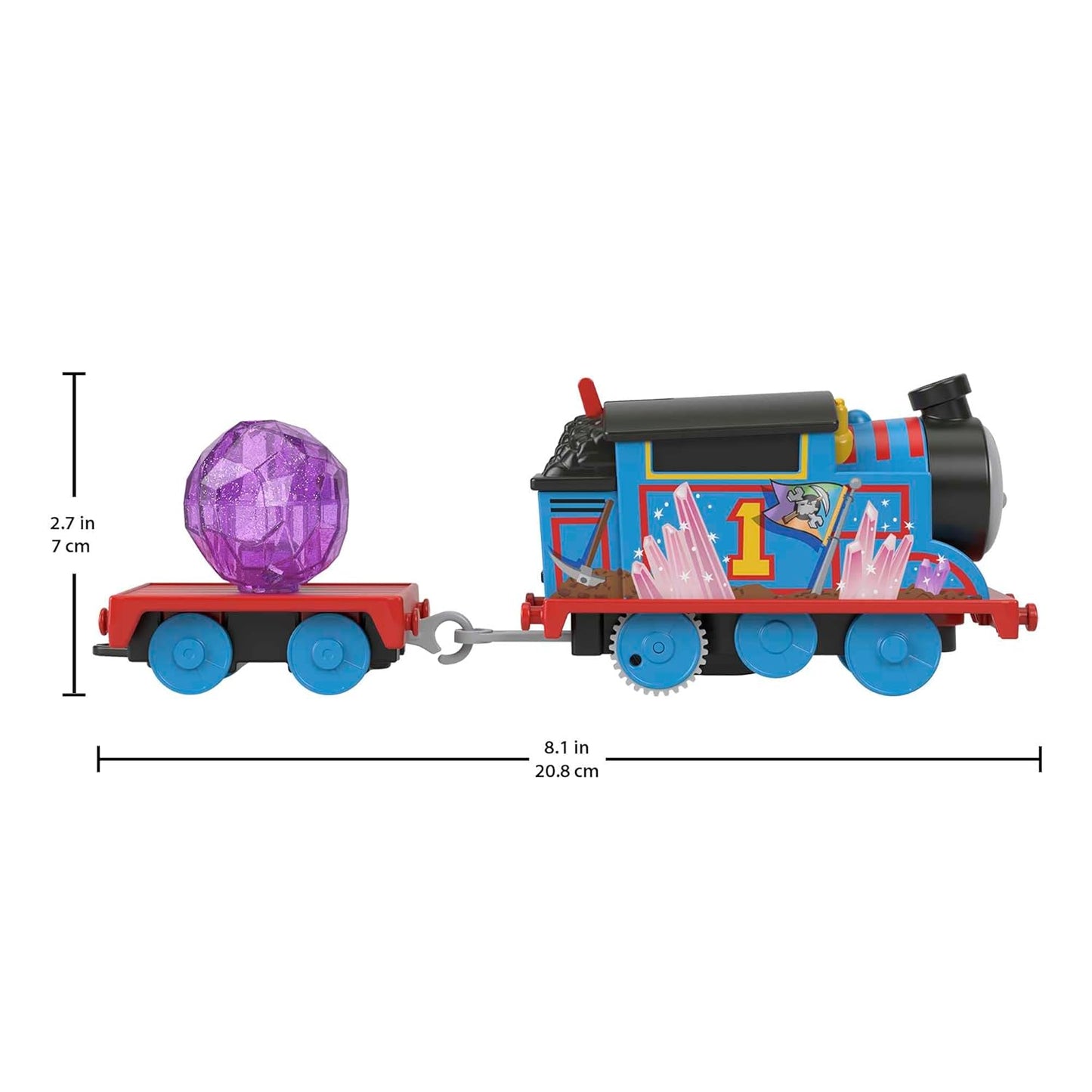 Thomas & Friends Fisher-Price Toy Train Set With Motorised Thomas Train And Tipping Bridge, 2.5 Metre Rails, Crystal Cave Adventure Set- HMC28