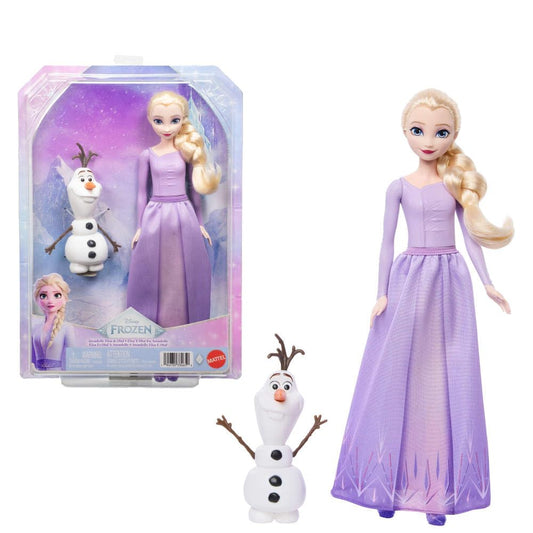 Disney Frozen Elsa & Olaf Fashion Doll Set | Mattel Elsa Doll with Olaf Figure | Frozen Collectible Toy