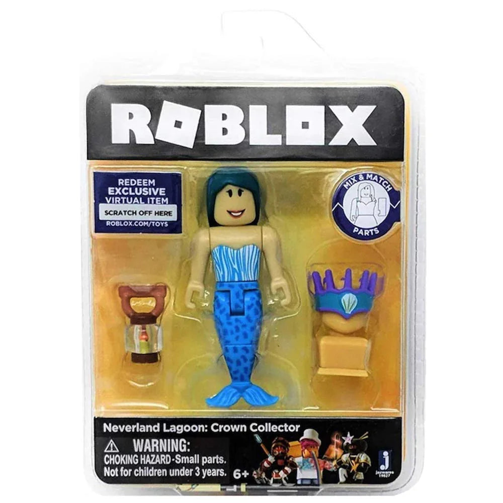 Roblox Gold Collection Neverland Lagoon: Crown Collector Mermaid Single Figure Pack with Exclusive Virtual Item - Jaiman Toys