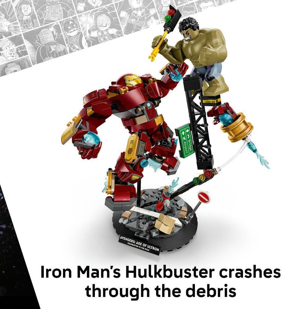 LEGO | Marvel 76343 Epic Battle: Hulkbuster vs. The Hulk - Superhero Toy w/ 2 Action Figures & Iron Man Minifigure - Avengers Gift for 9+ Year Old Boys & Fans