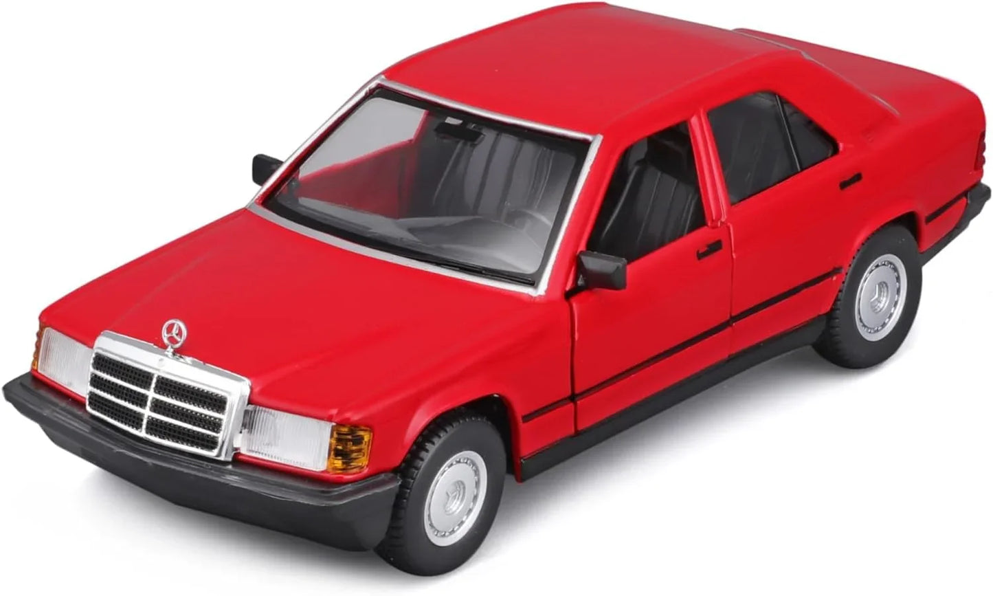 Bburago 1:24 Scale Die-Cast Model – 1987 Mercedes-Benz 190E 2.6 (Red) - Jaiman Toys