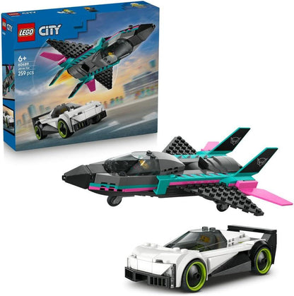 LEGO City - 60489 Jet vs. Car Toy - Building Kit w/Plane, Supercar Plus Pilot & Driver Minifigures - Creative Birthday Gift Idea for 6+ Year Old Boys