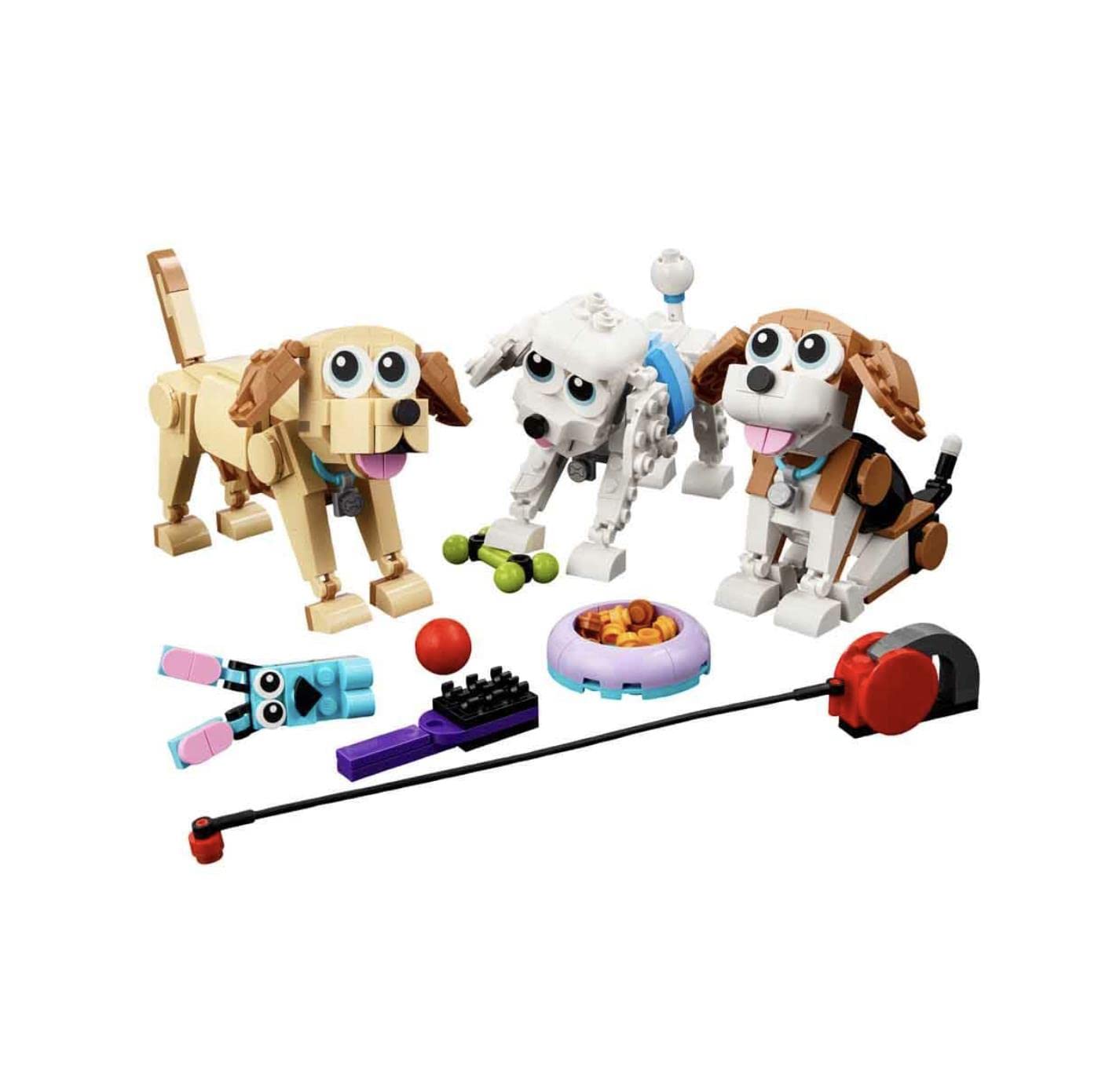 LEGO 31137 Creator 3in1 Adorable Dogs Building Set (475 Pieces) | Build 7 Dog Breeds | Creative Animal Toy for Kids 7+