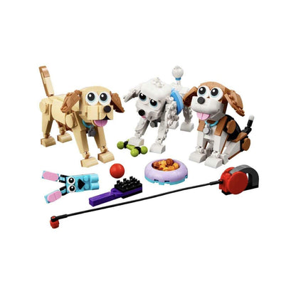LEGO 31137 Creator 3in1 Adorable Dogs Building Set (475 Pieces) | Build 7 Dog Breeds | Creative Animal Toy for Kids 7+