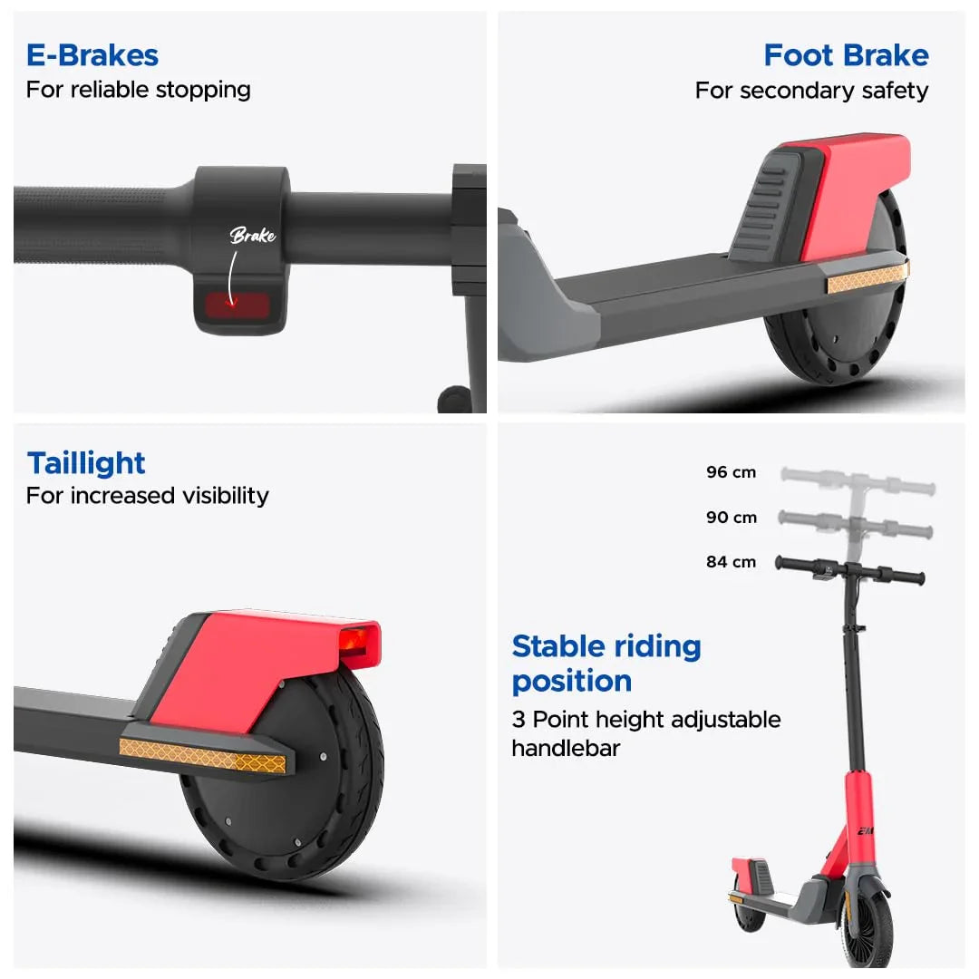 EMotorad Lil E Junior Electric Kick Scooter – Foldable Frame, 100W Motor, 2.6Ah Battery, for Kids 6+ Years - Jaiman Toys