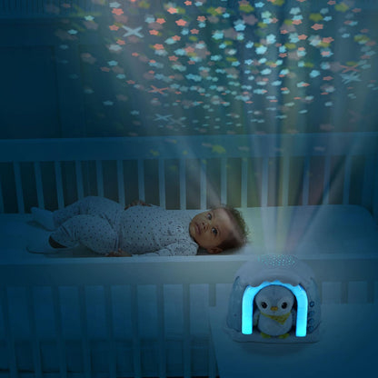 VTech Baby Soothing Starlight Igloo | Plush Penguin Sleep Aid with Night Light, Lullabies, Nature Sounds & Star Projection
