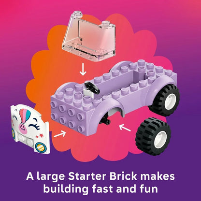 LEGO Friends 42675  Unicorn Cake Delivery Car - Educational Fine Motor Skills Toy w/ 2 Mini Dolls & Birthday Party Accessories - Gift Idea for 4+ Year Old Girls