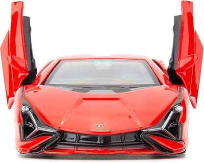 RMZ City 1:36 Lamborghini Sián FKP 37 Die-Cast Car – Red | Openable Doors, Pull Back & Go