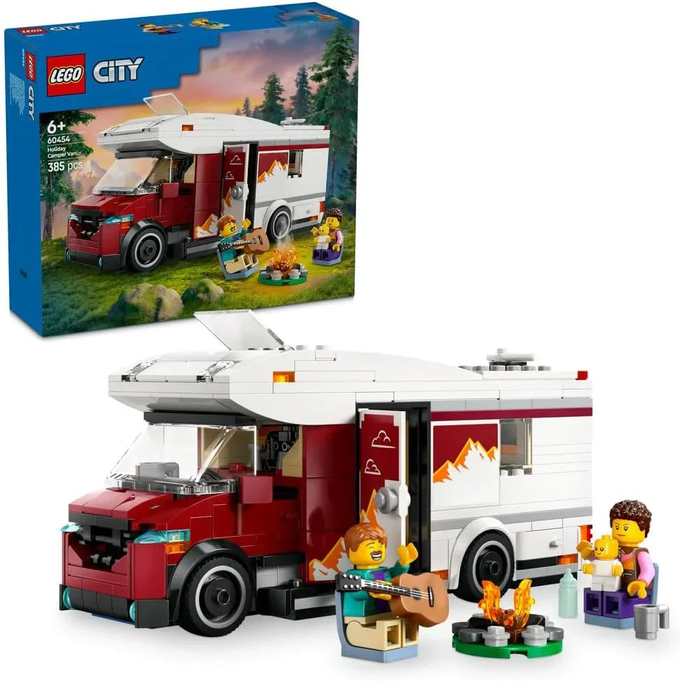 LEGO City - 60454 Holiday Adventure Camper Van Toy - Creative Building Toys for 6+ Year Old Boys & Girls - Includes 3 Minifigures & Accessories - Gift Ideas for Birthdays & Holidays