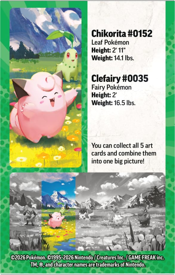Pokémon TCG Mega Evolution Ascended Heroes Mini Tin – Clefairy & Chikorita – 2 Booster Packs + Sticker Sheet + Art Card – English Version