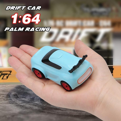 Mini 4WD Q197 1:64 Scale LED Drift RC Car – 2.4GHz Remote Control, Type-C Fast Charge, Adjustable Drift Modes (Blue)