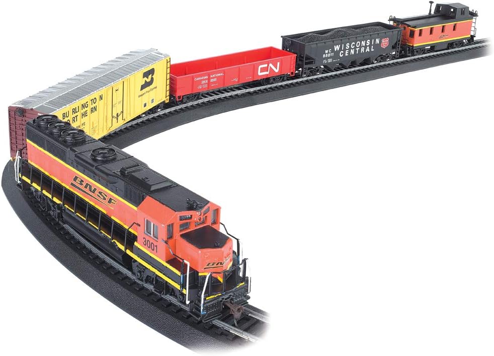 Bachmann The Chief HO Scale Ready-to-Run Electric Train Set | Complete Freight Train Starter Kit with Locomotive, Freight Cars, E-Z Track, Power Pack & Speed Controller | 1:87 Scale