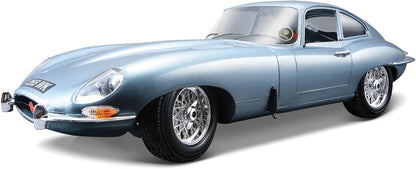 Bburago 1:18 Jaguar E-Type 1961 Coupe Die-Cast Model Car – Metallic Blue Classic Collectible