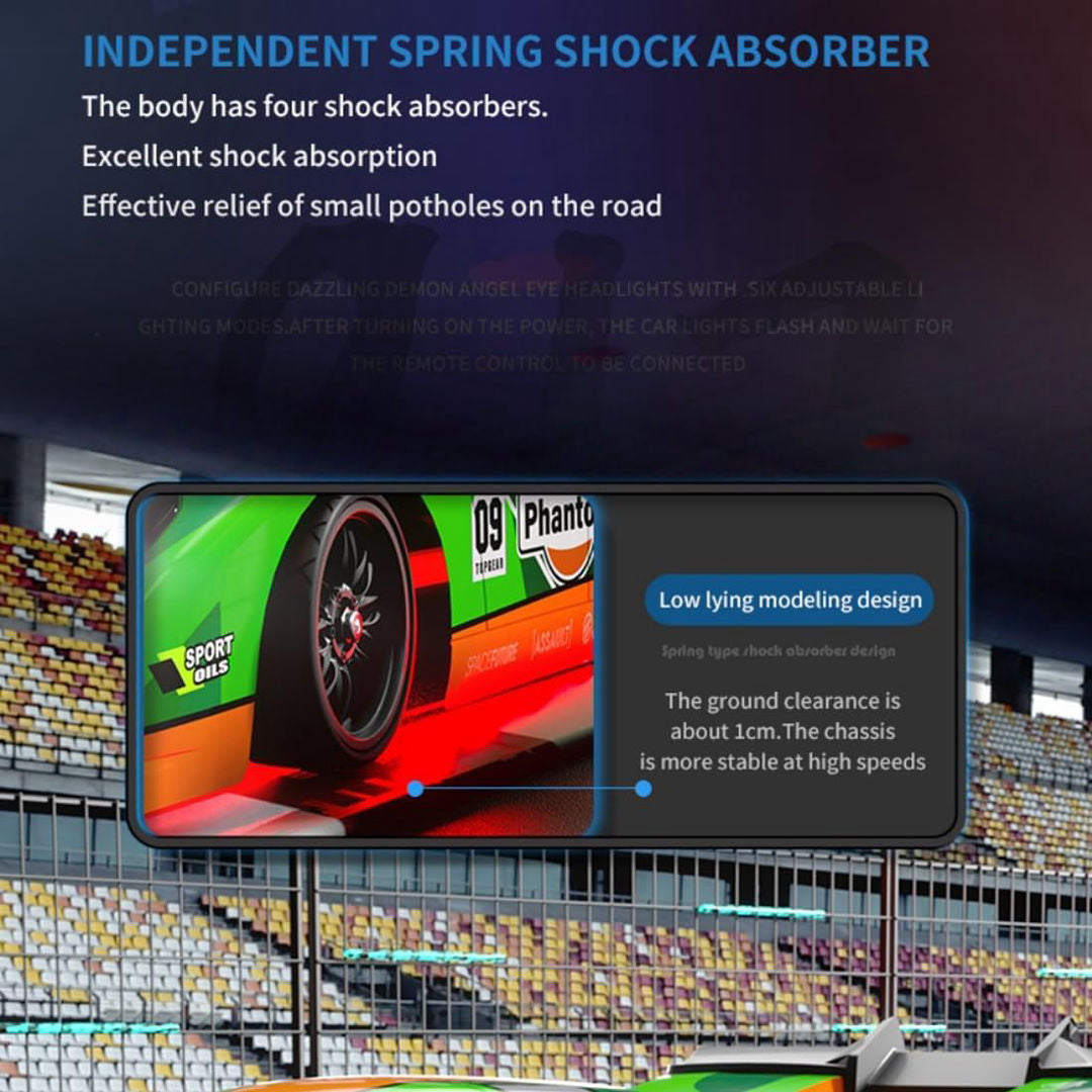 SCY 1:16 -(16307) PRO Brushless RC Car – 4WD High-Speed Racing Car | Drift| 7-Mode & LED Lights | 2.4GHz Remote | 1500mAh (Green – Pro Version)