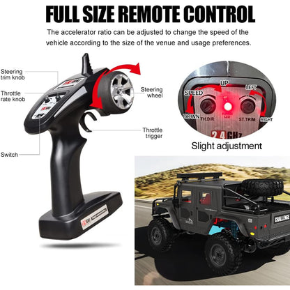 JJRC Q121 H1 HURTLE 1:12 Scale 4WD RC Crawler – Full Proportional Control Off-Road Truck (Grey)