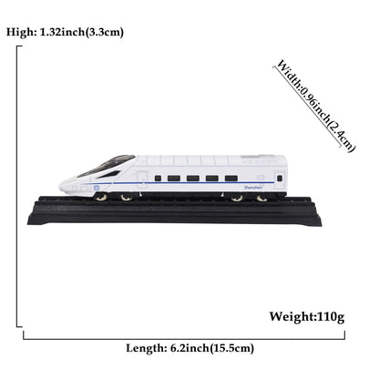 Shenzhen High-Speed Bullet Toy Train | Die-Cast Metal Railway Train with Display Base | White Train Toy for Kids & Collectors