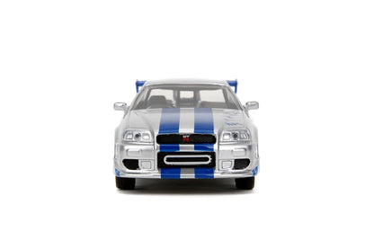 Jada Fast & Furious 1:32 Scale 2002 Nissan Skyline GTR R34 – Silver Die-Cast Car