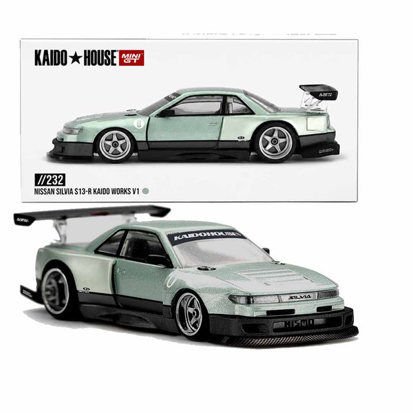 Kaido House x MINI GT Nissan Silvia S13-R Kaido Works V1 #232 1:64 Die-Cast Model Car