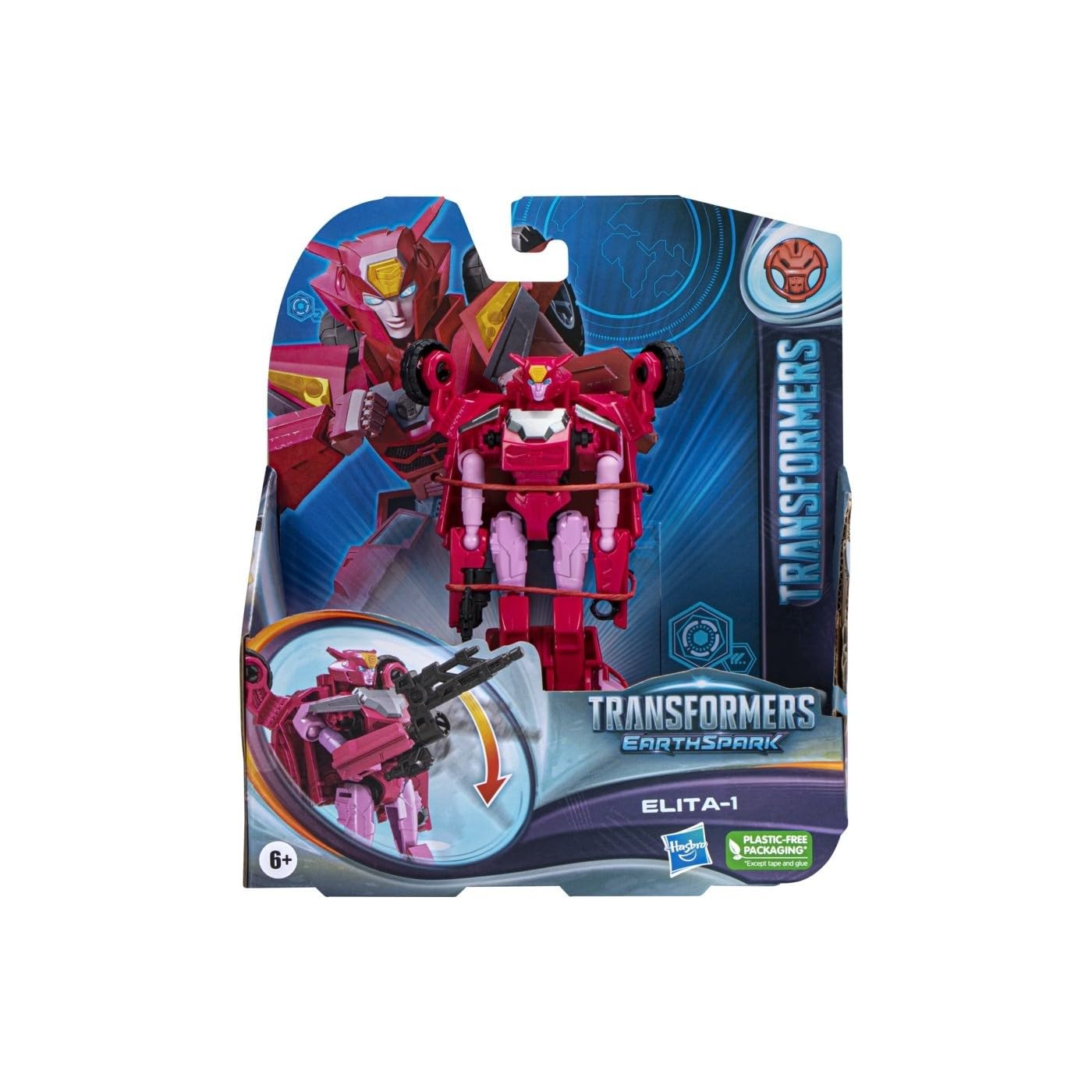 (Damaged Box) Transformers EarthSpark Elita-1 Action Figure 5inch  | Hasbro Converting Robot Toy for Kids 6+