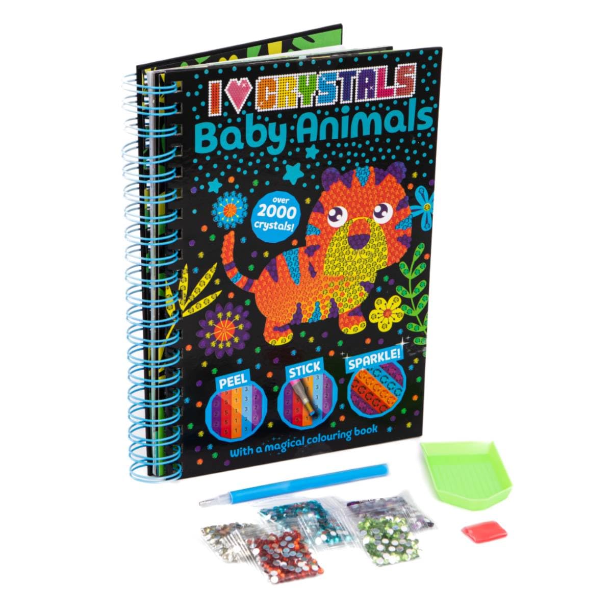 I Love Crystals: Baby Animals Crystal Art Activity Book | Over 2000 Sparkling Gem Stickers | Peel, Stick & Sparkle DIY Mosaic Craft Kit | Creative Colouring & Art Set for Kids Ages 5+