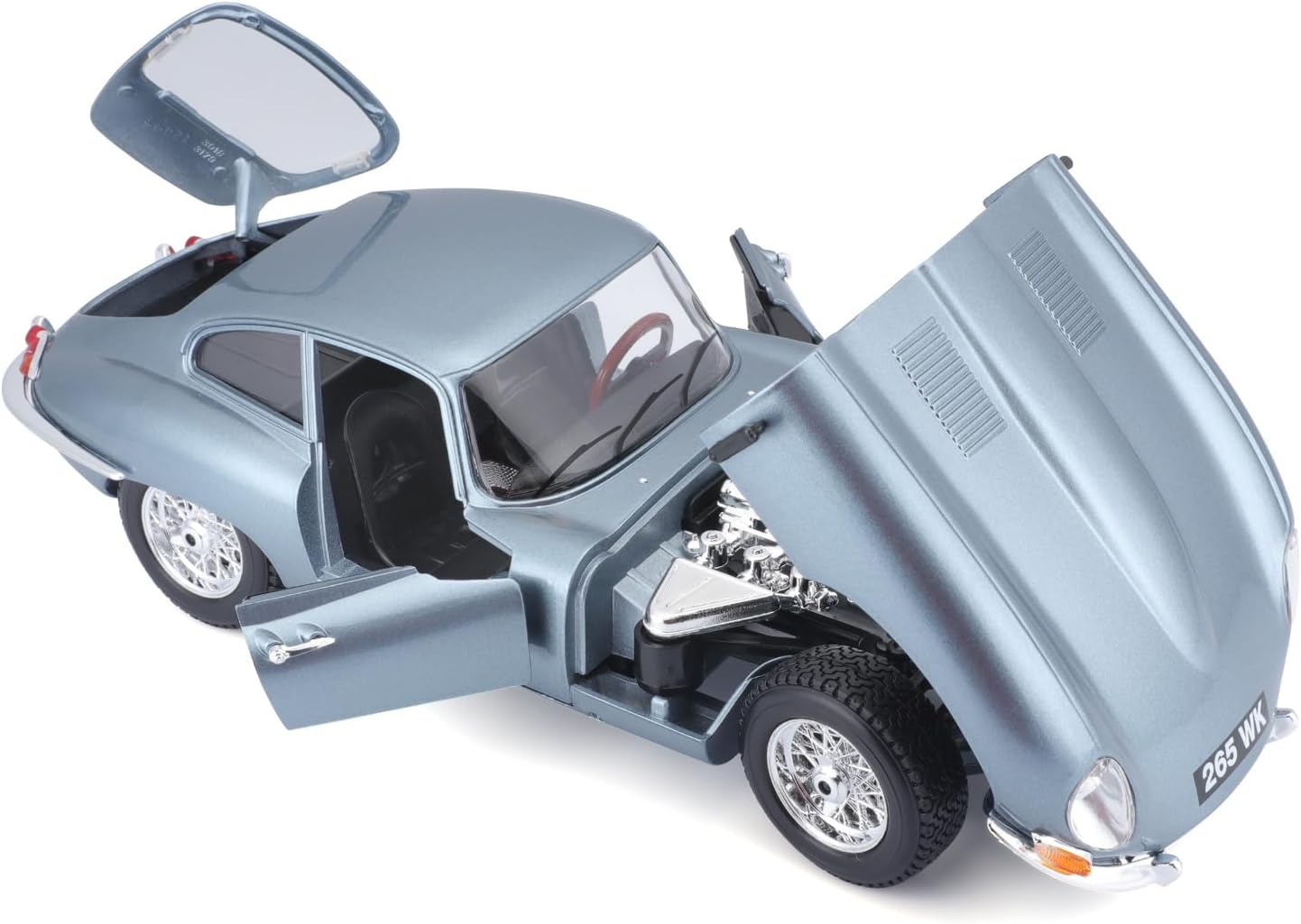 Bburago 1:18 Jaguar E-Type 1961 Coupe Die-Cast Model Car – Metallic Blue Classic Collectible