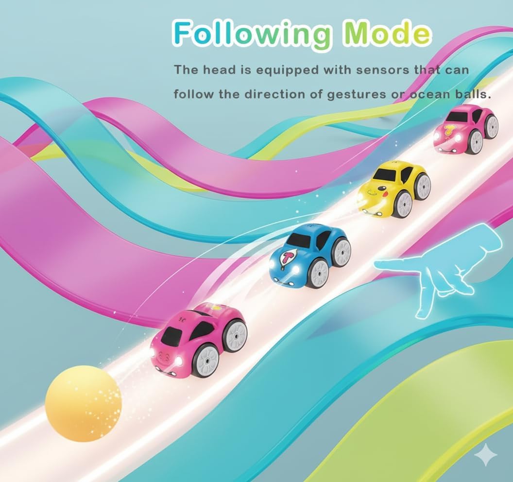 Magic Induction 2.4GHz RC Car for Kids – Intelligent Sensor Stunt Car with Chase & Follow Modes, Music, LED Lights & Rechargeable Battery