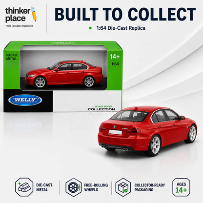 Welly 1:64 BMW 335i Red Die-Cast Metal Model Car