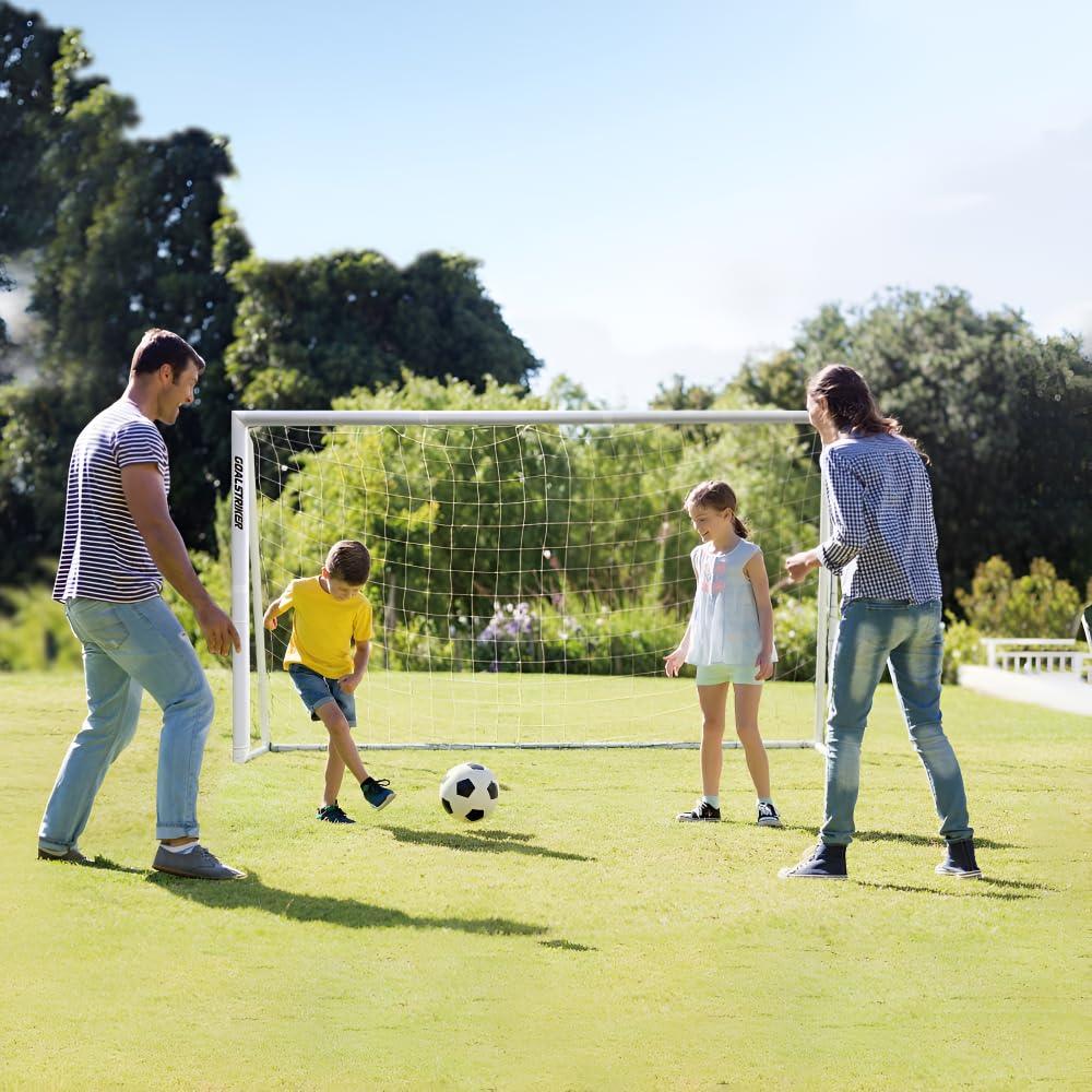 Innov8 Backyard Wheather Proof Soccer Goal, UPVC Frame, Portable with Ground Stakes - Jaiman Toys