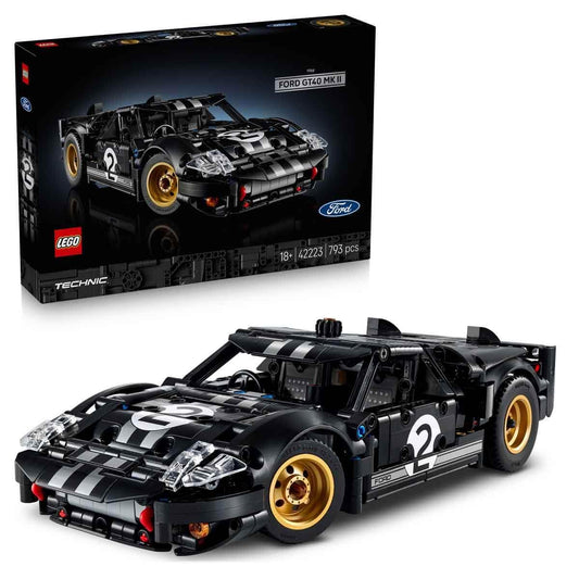 LEGO 42223 Technic 1966 Ford GT40 MKII Race Car - Collectible Model Kit for Adults - Engineering Set w/a V8 Engine, Cool Details & Livery - Gift for Motorsport Fans