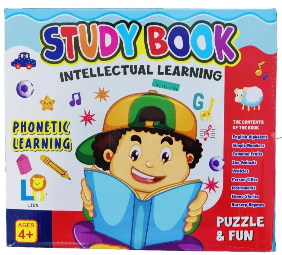 Study Book Intellectual Learning – Interactive Educational Toy for Kids 4+ with Phonics, Letters, Numbers & Animals