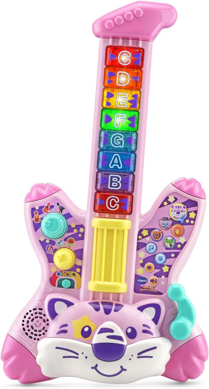 VTech Zoo Jamz Tiger Rock Guitar, Pink | Interactive Musical Learning Guitar with Lights, Songs, Animal Sounds & Educational Toy for Toddlers