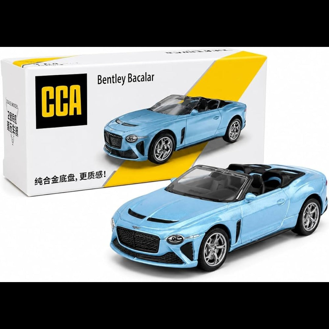 CCA 1:64 Bentley Bacalar S27-01 Die-Cast Model Car – Light Blue Luxury Convertible | Premium Collectible Miniature Car