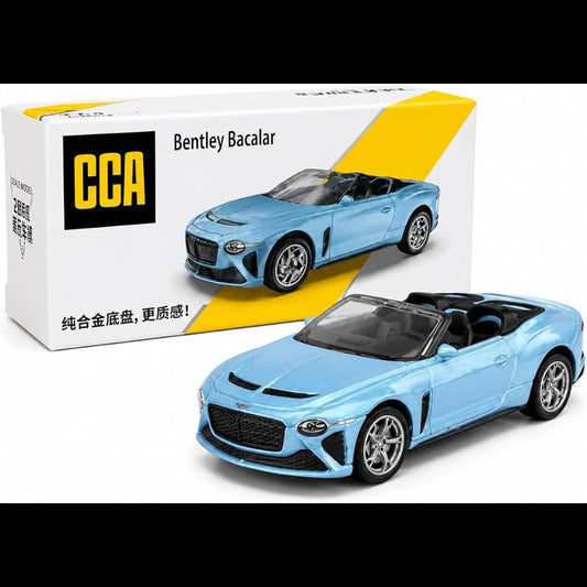 CCA 1:64 Bentley Bacalar S27-01 Die-Cast Model Car – Light Blue Luxury Convertible | Premium Collectible Miniature Car