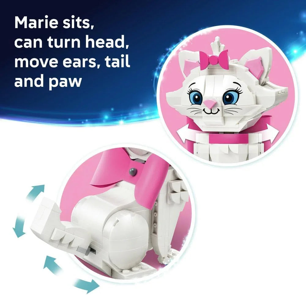LEGO|Disney 43286 The Aristocats Adorable Marie - Toy Cat Animal Figure w/Accessories incl. a Textile Bow - DIY Bedroom Decor - Nostalgic Gift for 7+ Year Old Girls & Fans